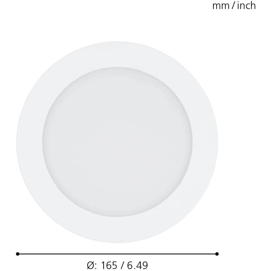 Eglo 31742 - Corp LED încastrat pentru baie FUEVA-Z, reglabil, 10,5W, 230V, 2700–6500K, IP44, alb, Ø 16,5 cm