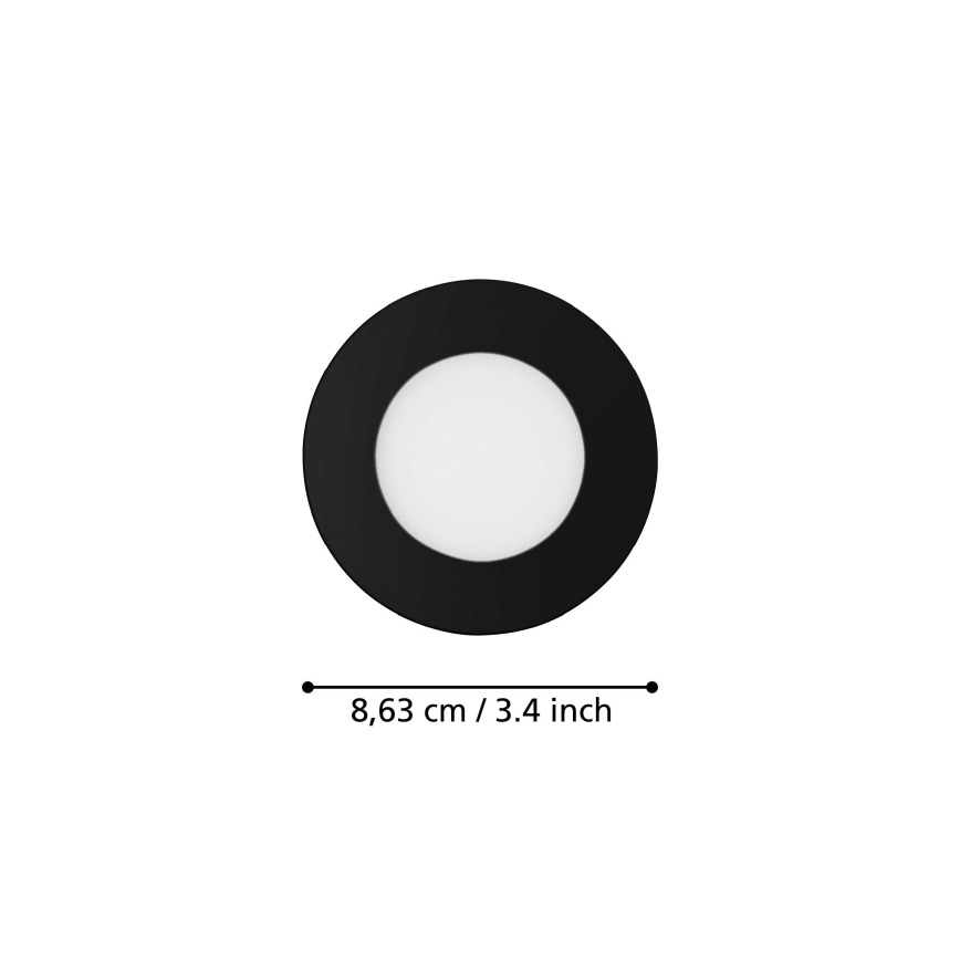 Eglo 31743 - Set de 3 spoturi LED reglabile pentru baie FUEVA-Z 1xLED/2,8W/230V 2700-6500 IP44 negru Ø 8,5 cm
