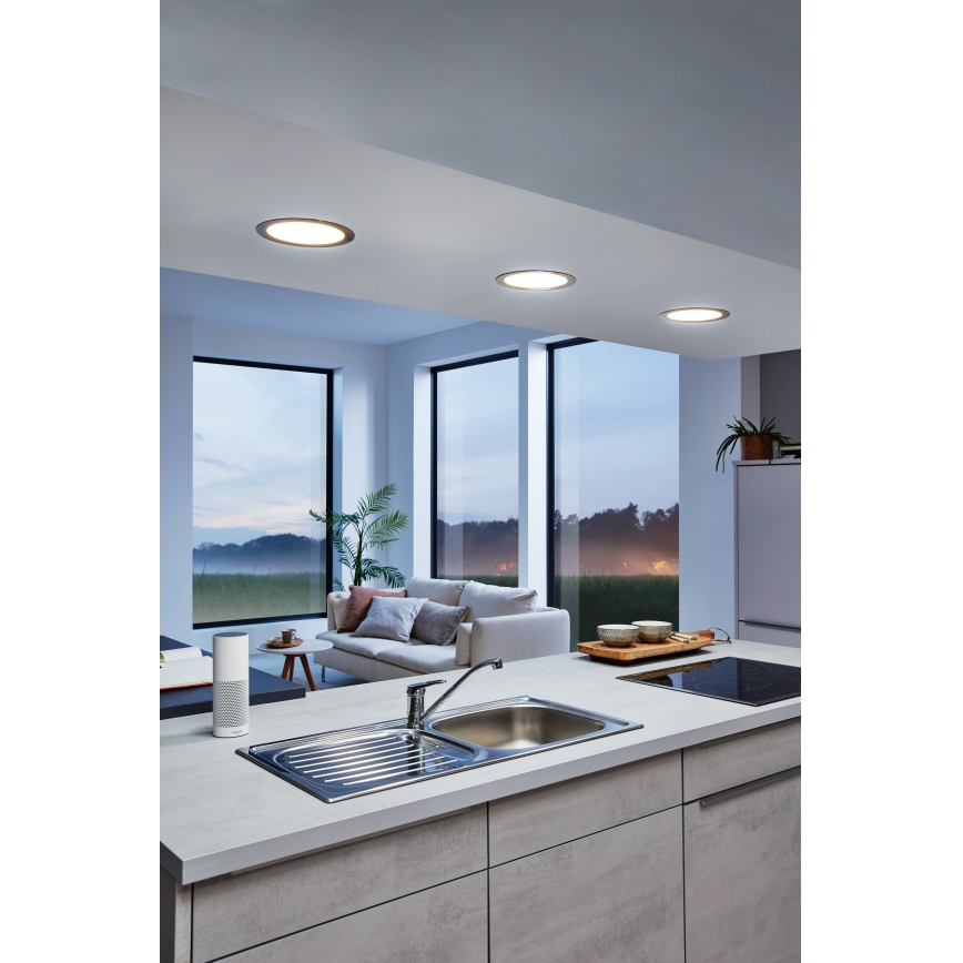 Eglo 31744 - Spot LED încastrat reglabil pentru baie FUEVA-Z LED/10,5W/230V 2700-6500K IP44 negru Ø 16,5 cm