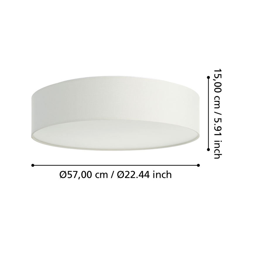 Eglo 31766 - LED RGBW Plafonieră reglabilă ROMAO-Z LED/35W/230V 2700-6500K Ø 57 cm albă