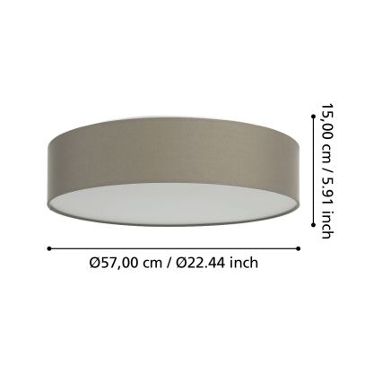 Eglo 31767 - Plafonieră LED RGBW reglabilă ROMAO-Z LED/35W/230V 2700-6500K Ø 57 cm taupe