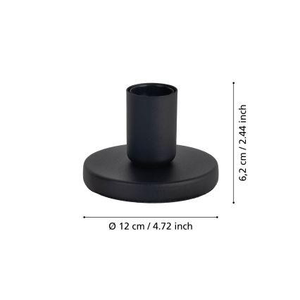 Eglo - Bază lampă 1xE27/40W/230V, neagră