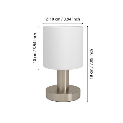 Eglo - Lampă de masă 1xE14/40W/230V alb/crom mat