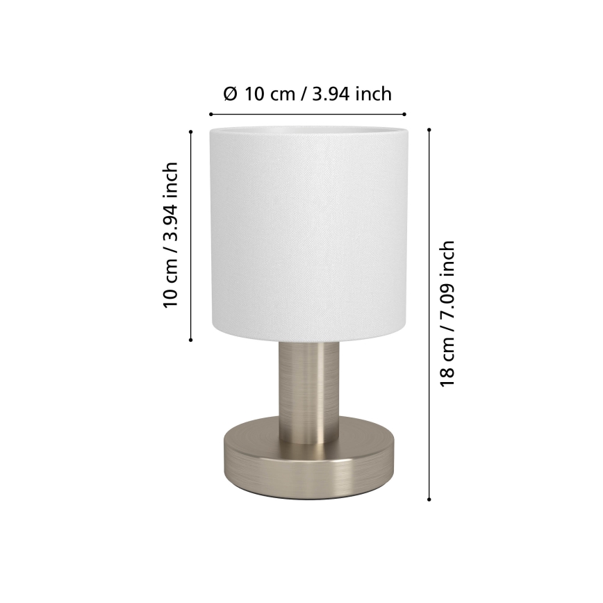 Eglo - Lampă de masă 1xE14/40W/230V alb/crom mat