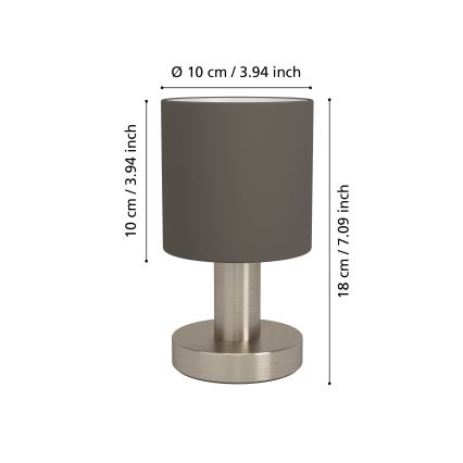 Eglo - Lampă de masă 1xE14/40W/230V maro/crom mat