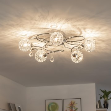 Eglo 32103 - Lustră aplicată VELAGO 5xG9/33W/230V crom lucios