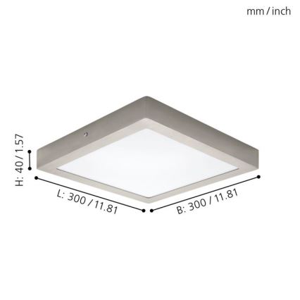 Eglo 32446 - Plafonieră LED FUEVA 1, 24 W, 230 V, 30 x 30 cm