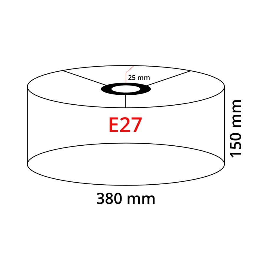 Eglo 32471 - Abajur universal TUNJA E27, Ø 38 cm, alb