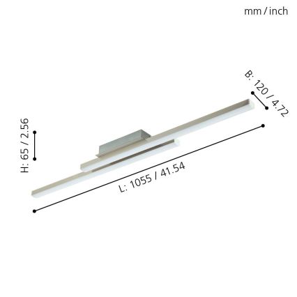 Eglo 33229 - Lustră LED RGBW dimmabilă aplicată FRAIOLI-C LED/34W/230V 2700-6500K crom mat