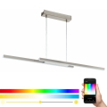 Eglo 33232 - Lustră dimerizabilă suspendată pe cablu LED RGBW FRAIOLI-C LED/34W/230V crom mat