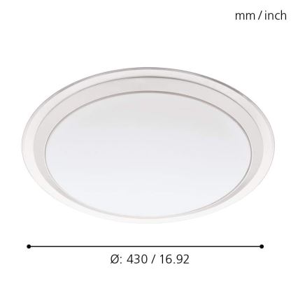 Eglo 33255 - Lampă de tavan LED RGBW dimabilă COMPETA-C LED/17W/230V 2700-6500K Ø 43 cm