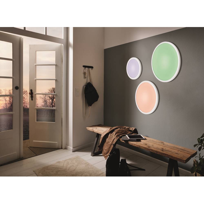 Eglo 33341 - Plafonieră LED RGBW dimabilă SARSINA-C LED/16W/230V 2700-6500K Ø 30 cm + telecomandă