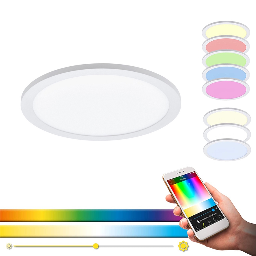 Eglo 33341 - Plafonieră LED RGBW dimabilă SARSINA-C LED/16W/230V 2700-6500K Ø 30 cm + telecomandă