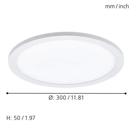 Eglo 33341 - Plafonieră LED RGBW dimabilă SARSINA-C LED/16W/230V 2700-6500K Ø 30 cm + telecomandă