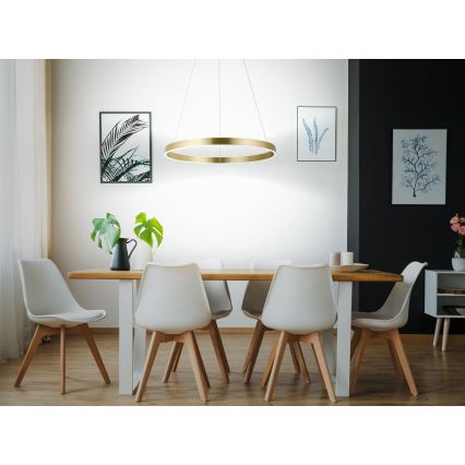 Eglo 33484 - Pendul suspendat ALCAZABA LED, 2 x 18W, 230V, 3000K, Ø55 cm, auriu