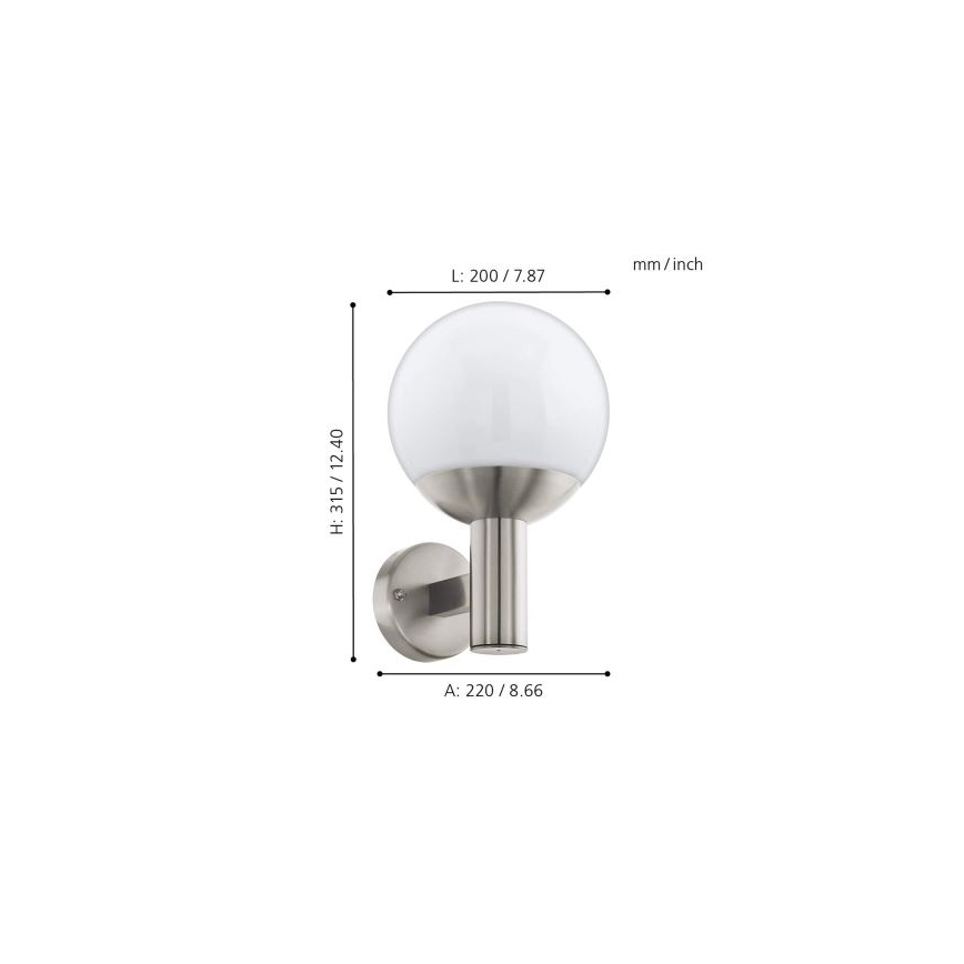 Eglo 33564 - Aplică de perete pentru exterior NISIA-C LED/9W/230V IP44