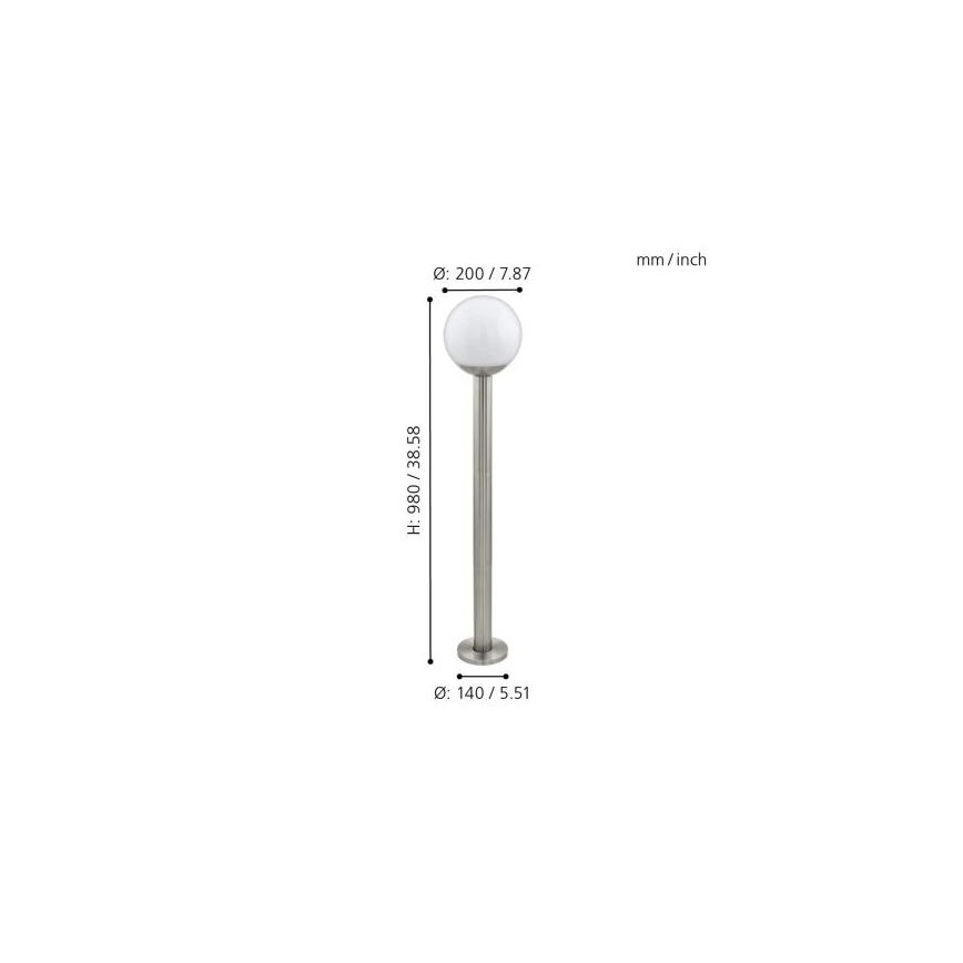 Eglo 33566 - Lampă LED de exterior dimmabilă NISIA-C, 1xE27/9W/230V, 980 mm, IP44