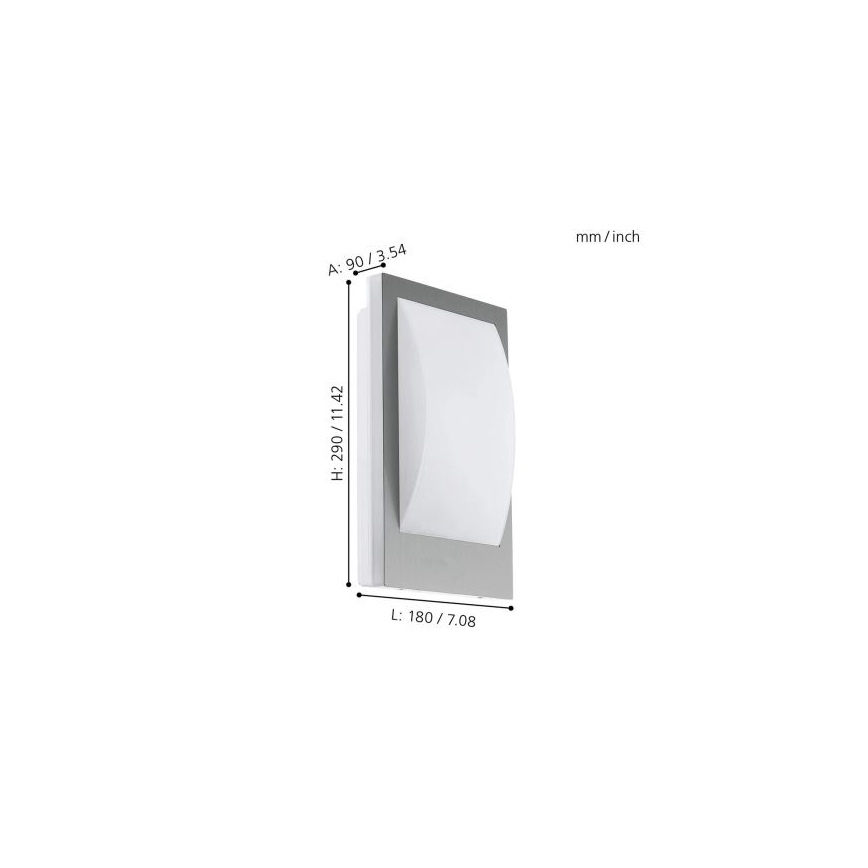 Eglo 33569 - Aplica de exterior LED VERRES-C, 9W, 230V, IP44, crom mat