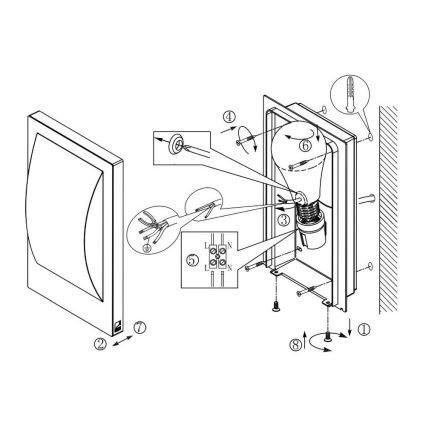 Eglo 33569 - Aplica de exterior LED VERRES-C, 9W, 230V, IP44, crom mat