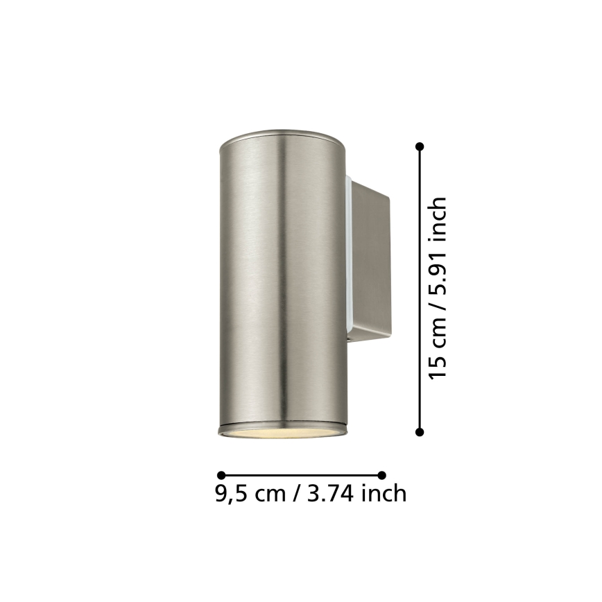 Eglo 33581 - Aplica de exterior RIGA LED RGBW, reglabilă, 1x GU10/5W/230V, 2700-6500K, IP44, crom mat