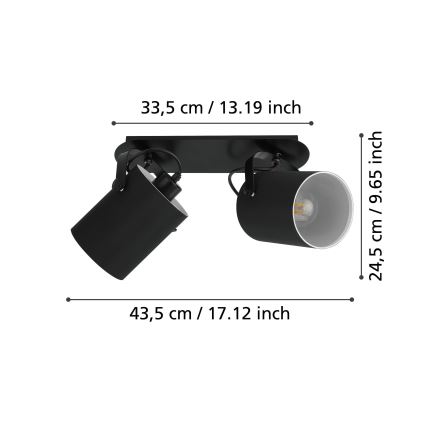 Eglo 33646 - Corp de iluminat tip spot VILLABATE 2xE27/10W/230V