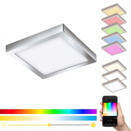 Eglo 33668-LED RGBW Corp de iluminat dimabil pentru baie FUEVA-C 21W/230V 2700-6500K 30x30cm IP44