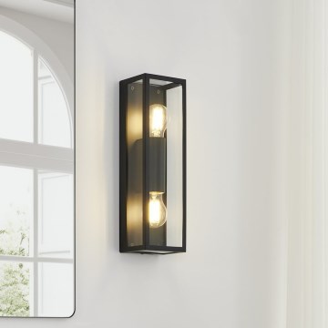 Eglo 33856 - Aplică de perete pentru exterior ALAMONTE 2xE27/60W/230V IP44 negru