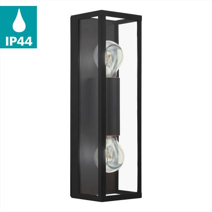 Eglo 33856 - Aplică de perete pentru exterior ALAMONTE 2xE27/60W/230V IP44 negru