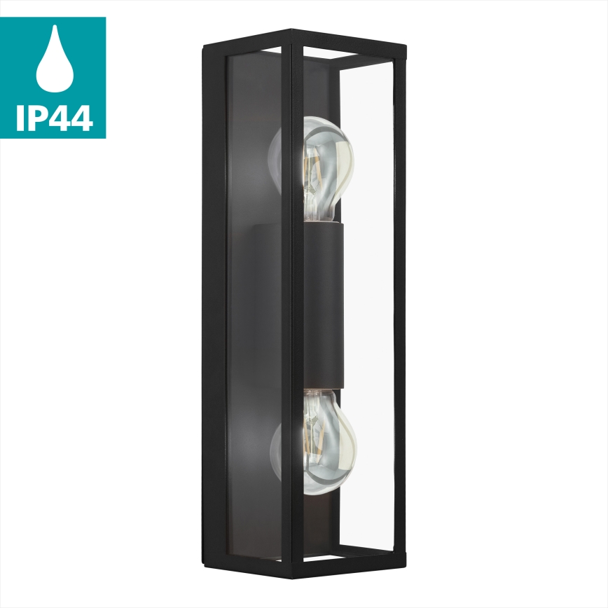 Eglo 33856 - Aplică de perete pentru exterior ALAMONTE 2xE27/60W/230V IP44 negru