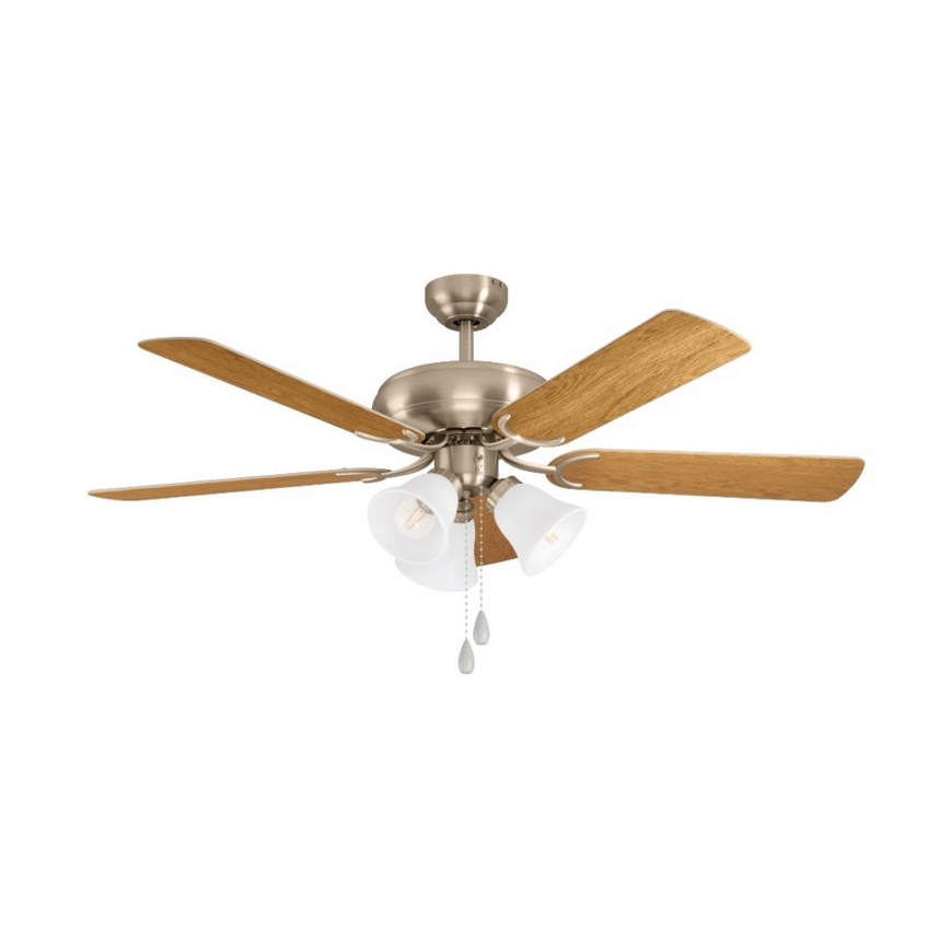 Eglo 35077 - Ventilator de tavan LAS PALMAS 3xE27/40W/230V crom mat/maro