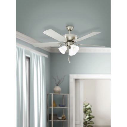 Eglo 35077 - Ventilator de tavan LAS PALMAS 3xE27/40W/230V crom mat/maro