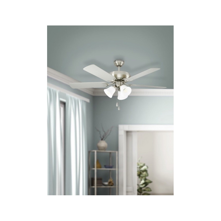 Eglo 35077 - Ventilator de tavan LAS PALMAS 3xE27/40W/230V crom mat/maro