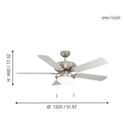 Eglo 35078 - Ventilator de tavan BALLINA 2xE27/40W/230V