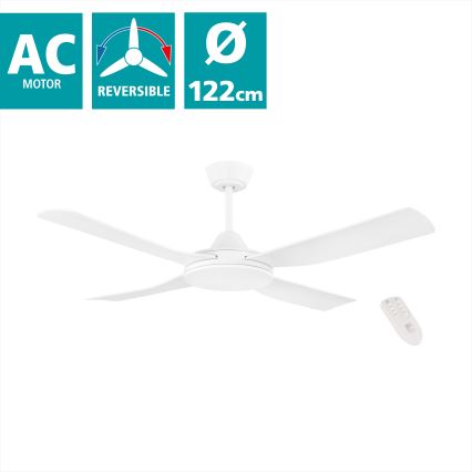 Eglo - Ventilator de tavan 52W/230V, cu telecomandă, alb
