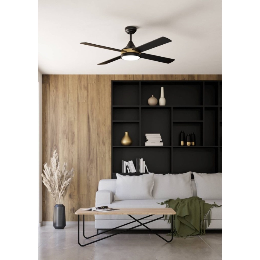 Eglo - Ventilator de tavan LED/19W/230V 3000/4000/5000K, Ø 122 cm, negru, cu telecomandă