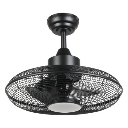 Eglo - Ventilator de tavan cu LED, 15 W, 230 V, 3000/4000/5000 K, diametru 53 cm, negru + telecomandă