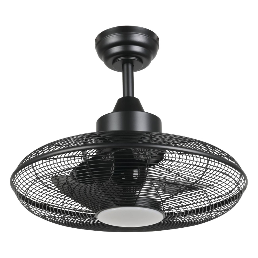 Eglo - Ventilator de tavan cu LED, 15 W, 230 V, 3000/4000/5000 K, diametru 53 cm, negru + telecomandă