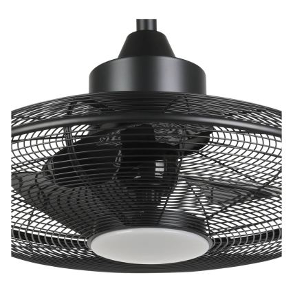 Eglo - Ventilator de tavan cu LED, 15 W, 230 V, 3000/4000/5000 K, diametru 53 cm, negru + telecomandă