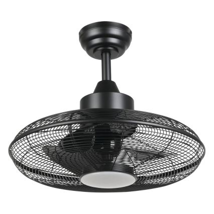 Ventilator de tavan LED Eglo, 15 W/230 V, Ø 53 cm, negru, cu telecomandă