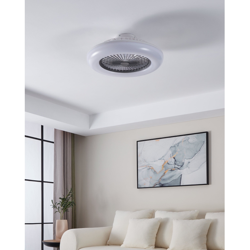 Eglo - Ventilator de tavan LED dimabil, 3xLED/12,6W/230V, 2700-6500K, Ø 55 cm, gri + telecomandă