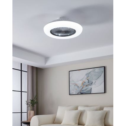 Eglo - Ventilator de tavan LED dimabil, 3xLED/12,6W/230V, 2700-6500K, Ø 55 cm, gri + telecomandă