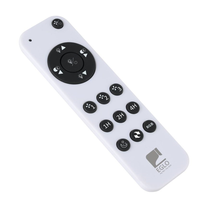 Eglo - Ventilator de tavan LED RGBW, dimabil, 36W, 230V, 3000-6500K, negru, cu telecomandă