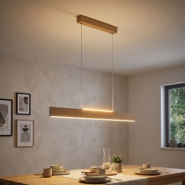 Eglo 39344 - Lustră suspendată cu LED CLIMENE, LED/17W/230V + LED/4,2W, stejar