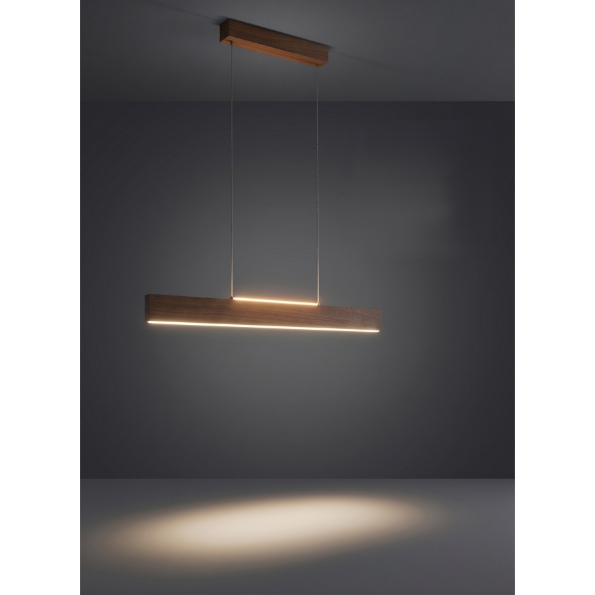 Eglo - Lustra LED reglabilă suspendată pe cablu LED/21W/230V + LED/8,4W nuc