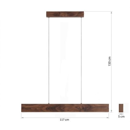 Eglo - Lustra LED reglabilă suspendată pe cablu LED/21W/230V + LED/8,4W nuc