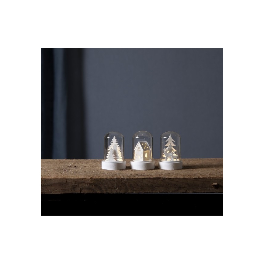 Eglo - Set 3x decorațiuni LED de Crăciun LED/0,06W/1xCR2032 albe