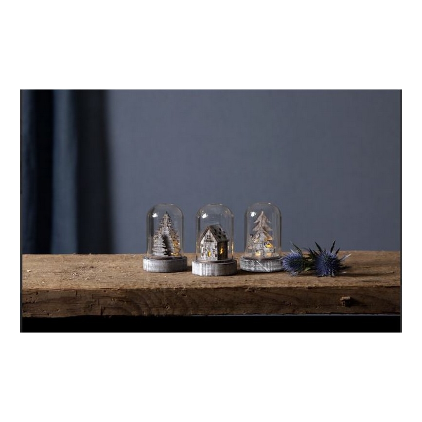 Eglo - Set 3x decorațiuni de Crăciun LED/0,06W/1xCR2032 maro