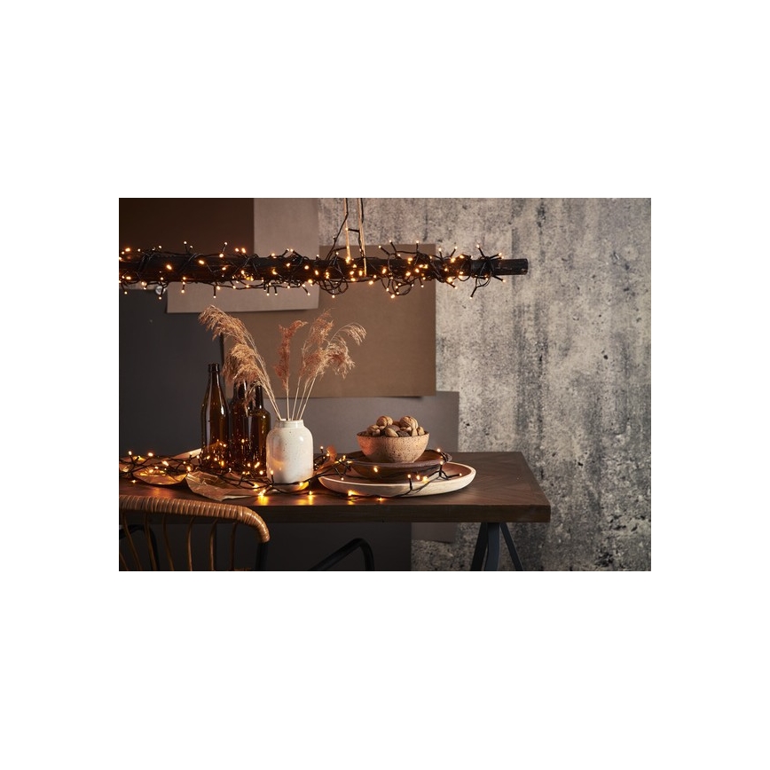 Eglo - Instalație luminoasă LED pentru exterior, 80 LED-uri, 10,5 m, IP44, alb cald