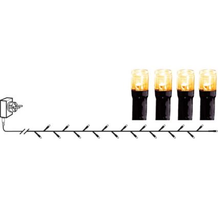 Eglo - Ghirlandă LED pentru exterior, 80 LED, 10,5 m, IP44, alb cald