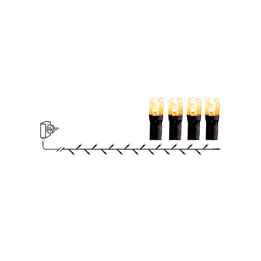 Eglo - Ghirlandă LED pentru exterior, 80 LED, 10,5 m, IP44, alb cald